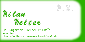 milan welter business card